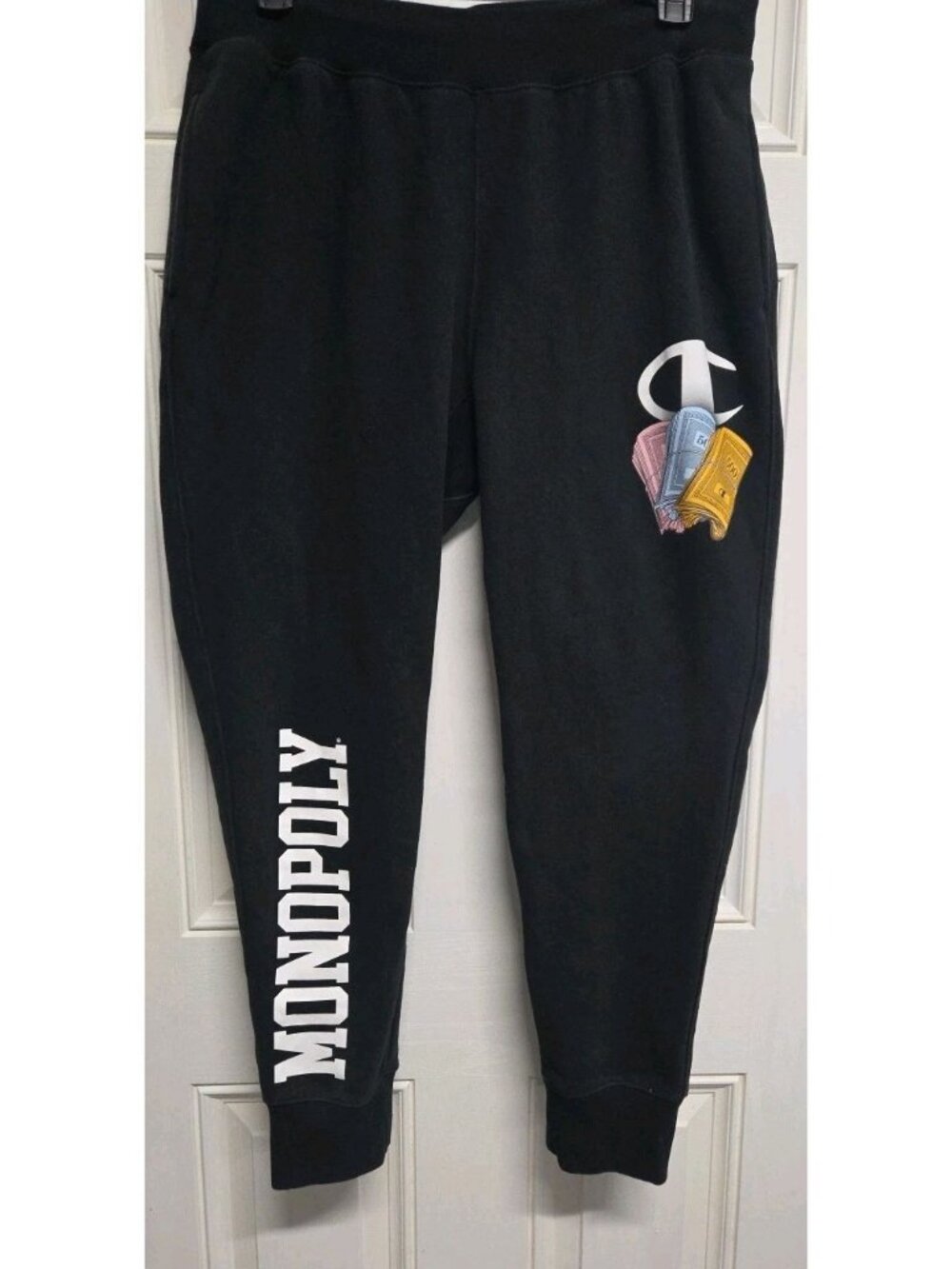 Monopoly Black Champion Fleece Pants XL Hasbro Reverse Weave